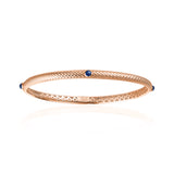 Lepia Blue Sapphire Mermaid Scale Motif Bangle in Rose Gold