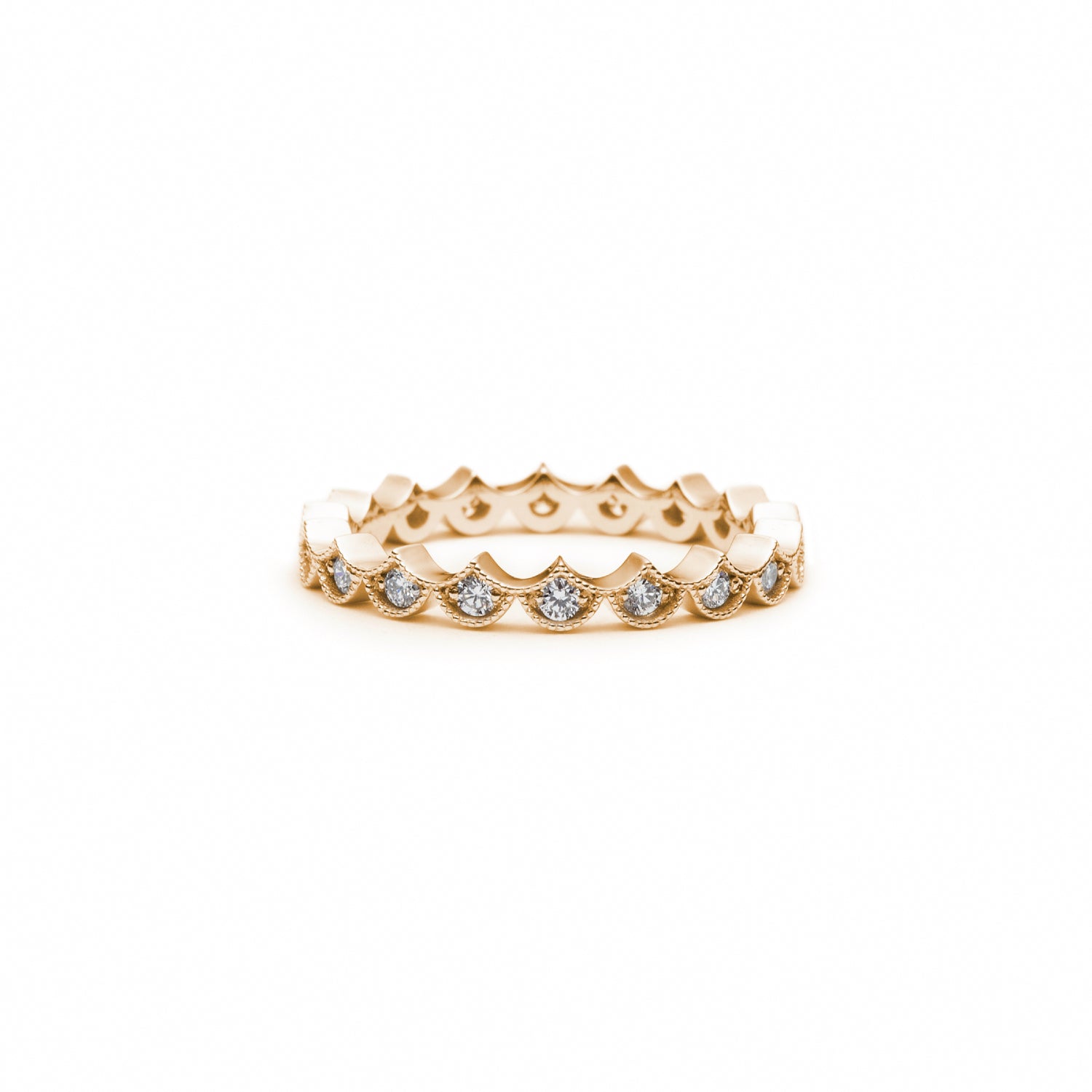 Lepia Mermaid Scales Motif Diamond Eternity Ring in Yellow Gold