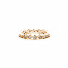 Lepia Mermaid Scales Motif Diamond Eternity Ring in Yellow Gold