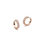 Lepia Mermaid Scales Motif Diamond Huggie Hoop Earrings in Rose Gold