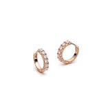 Lepia Mermaid Scales Motif Diamond Huggie Hoop Earrings in Rose Gold