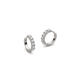 Lepia Mermaid Scales Motif Diamond Huggie Hoop Earrings in White Gold