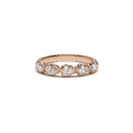 Lepia Pear-Shaped Diamond Five-Stone Ring in Rose Gold Front View