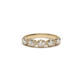 Lepia Pear-Shaped Diamond Five-Stone Ring in Yellow Gold Front View