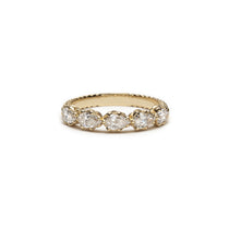 Lepia Pear-Shaped Diamond Five-Stone Ring in Yellow Gold Front View