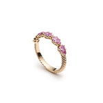 Lepia Pear-Shaped Pink Sapphire Five-Stone Ring Side View