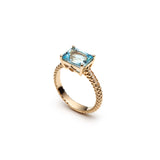 Lepia Scissor Cut Aquamarine East-West Ring Side View