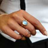 Lepia Pear-Shaped Cabochon Cut Moonstone Ring