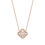 Love Blossom Diamond Pavé Step Motif Necklace in Rose Gold