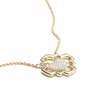 Love Blossom Diamond Pavé Step Motif Necklace in Yellow Gold