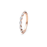 Marquise Cut Diamond Shared Prong Half-Eternity Ring in Rose Gold Side View