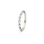 Marquise Cut Diamond Shared Prong Half-Eternity Ring in White Gold Side View