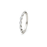 Marquise Cut Diamond Shared Prong Half-Eternity Ring in White Gold Side View