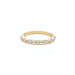 Marquise Cut Diamond Shared Prong Half-Eternity Ring in Yellow Gold