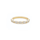 Marquise Cut Diamond Shared Prong Half-Eternity Ring in Yellow Gold