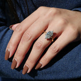Marquise Cut Lab-Grown Diamond Hidden Halo Solitaire Engagement Ring on a Model