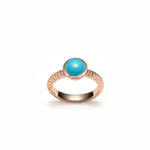 Mermaid Cabochon Turquoise Bezel Ring in Rose Gold