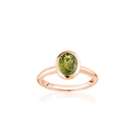 Mermaid Oval-Shaped Green Sapphire Bezel Ring in Rose Gold