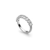 Mermaid Oval-Shaped Lab-Grown Diamond Half-Eternity Ring in White Gold Side View