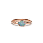 Mermaid Oval Opal East-West Ring in Rose Gold