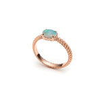 Mermaid Oval Opal East-West Ring in Rose Gold Side View