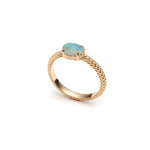 Mermaid Oval Opal East-West Ring in Yellow Gold Side View