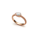 Mermaid Pear-Shaped Opal East-West Ring in Rose Gold Side View