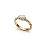 Mermaid Pear-Shaped Opal East-West Ring in Yellow Gold Side View