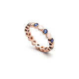 Mermaid Sapphire Alternating Eternity Ring in ose Gold Side View