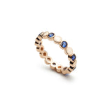 Mermaid Sapphire Alternating Eternity Ring in Yellow Gold Side View