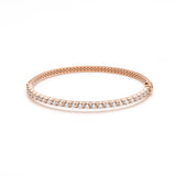 Mermaid Scales Motif Diamond Bangle in Rose Gold