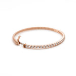 Mermaid Scales Motif Diamond Bangle in Rose Gold Open View