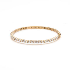 Mermaid Scales Motif Diamond Bangle in Yellow Gold