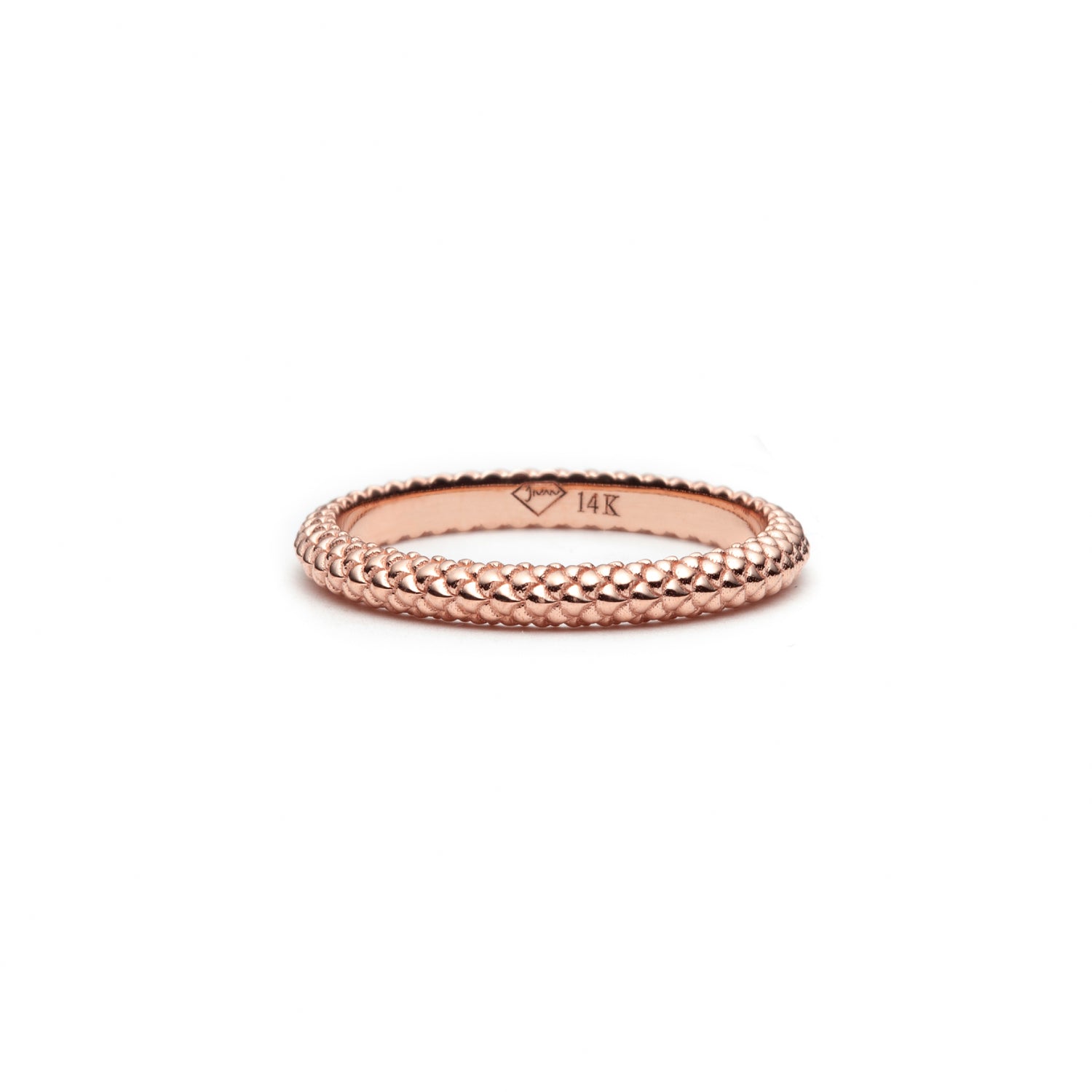 Mermaid Scales Motif Stackable Band in Rose Gold