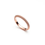 Mermaid Scales Motif Stackable Band in Rose Gold Side View