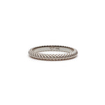 Mermaid Scales Motif Stackable Band in White Gold