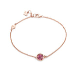 Mini Pomegranate Ruby Pavé Motif Bracelet in Rose Gold