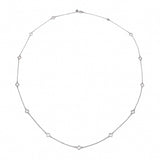 Mini Step Motif Opera Necklace in White Gold