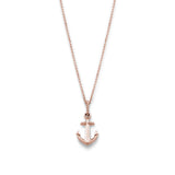 Nautical Anchor and Rope Pendant in Rose Gold