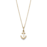 Nautical Anchor and Rope Pendant in Yellow Gold