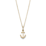 Nautical Anchor and Rope Pendant in Yellow Gold
