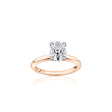 Oval-Shaped Diamond Solitaire Engagement Ring in Rose Gold