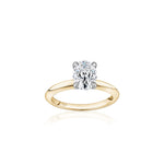 Oval-Shaped Diamond Solitaire Engagement Ring in Yellow Gold