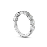 Oval Diamond Bezel Semi-Eternity Band