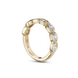 Oval Diamond Bezel Semi-Eternity Band