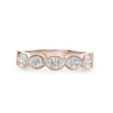 Oval Diamond Bezel Semi-Eternity Band