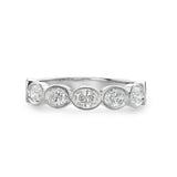 Oval Diamond Bezel Semi-Eternity Band
