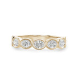 Oval Diamond Bezel Semi-Eternity Band