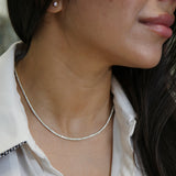 Collier de tennis en diamants taille brillant rond