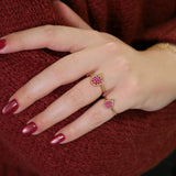 Pomegranate Ruby Studded Motif Ring